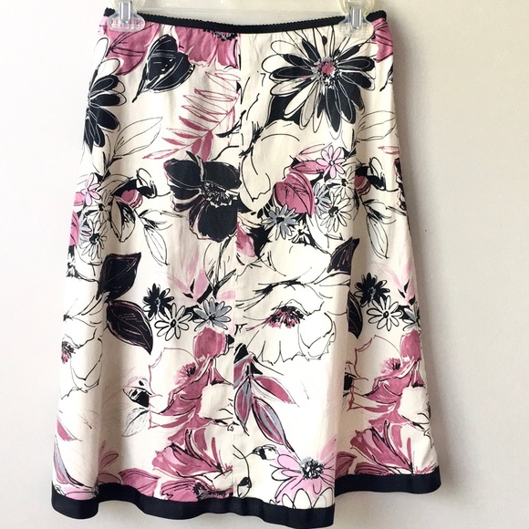 Speechless | Floral Pattern Skirt Black Ribbon hem - Picture 4 of 7